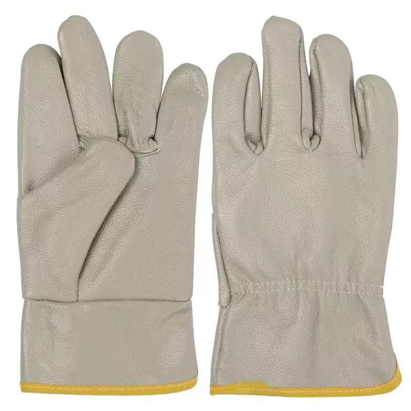High Dexterity Top Grain Cowhide Driver Gloves Keystone Thumb Seamless Back TIG Welding Molten Metal Splash Protection (Gray,Xl)