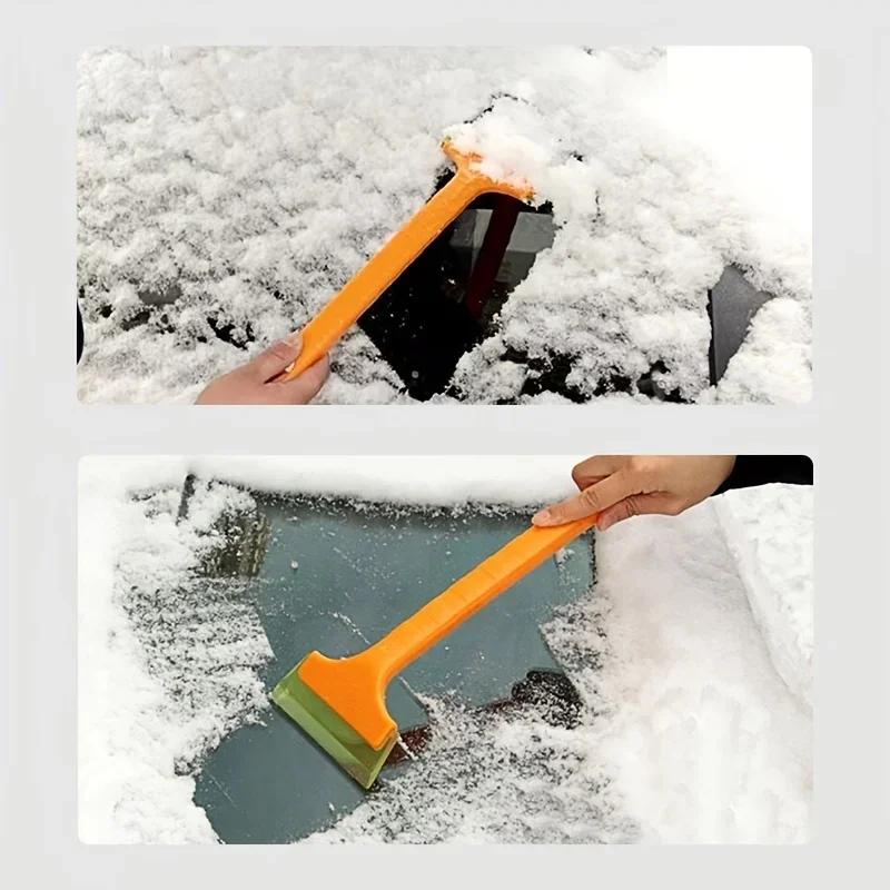 Car Snow Remover Shovel - Ice Scraper with Frost Removal Function - Heavy-Duty Nylon Snow Plow Tool for Vehicle