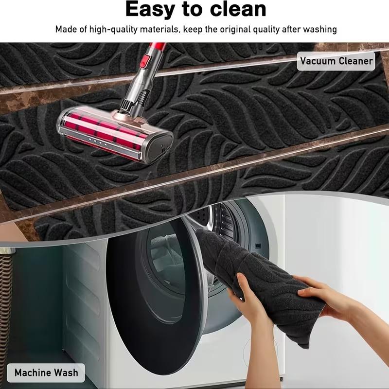 1 Piece Removable Self-Adhesive Anti-Slip Stair Mat Gray Washable Fabric Safety Pad with Non-Slip Backing for Wooden Stairs