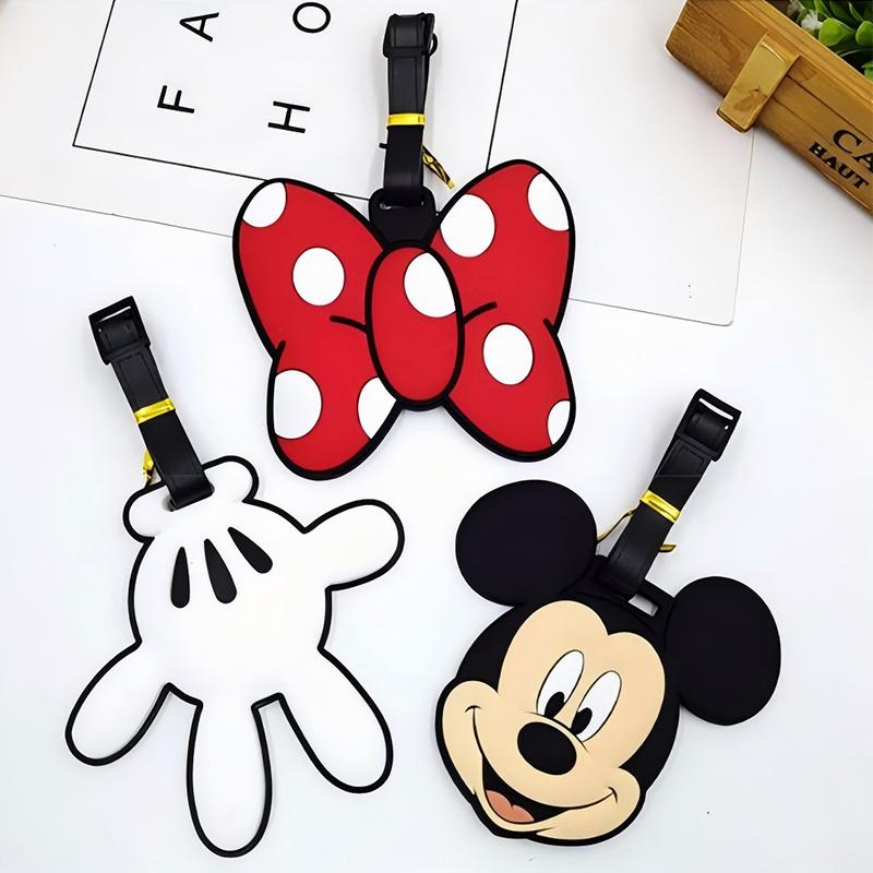 Disney Men's Kawaii Minnie Mickey Mouse Luggage Label Cartoon Luggage Tag Suitcase Id Address Holder Baggage Boarding Portable