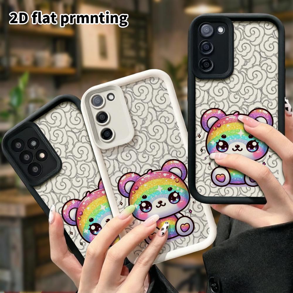 Phone Case: 2D Flat Samsung Galaxy A34 A35 M05 M06 S20 S22 S21 FE Plus 5G Protective Case, Rainbow Panda, Christmas and Halloween Gifts