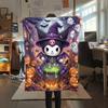 1PC Kuromi Print Flannel Blanket, High quality All Seasons, Home Decor, Warmth and Comfort, Perfect for Christmas Gifts