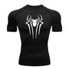 Spider Print Compression Shirts for Men Summer Short Sleeve Rash Guard Gym Workout Tshirt Athletic Quick Dry Undershirts Tops