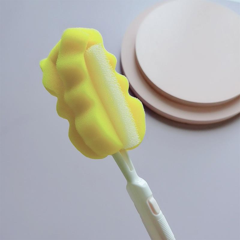 Long Handle Baby Bottle & Insulated Cup Brush with Detachable Sponge Head