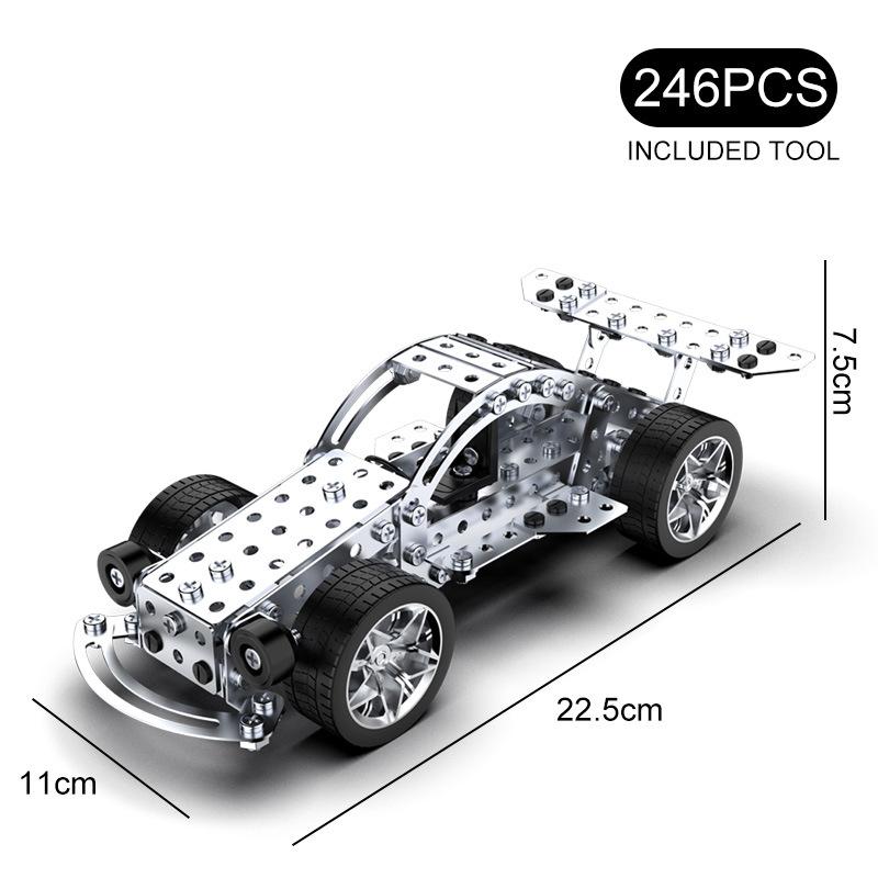 Creative 3D Metal Assembly Building Block Excavator Model Bulldozer Engineering Vehicle MOC Brick Nut Assembly Toy Boy Gift