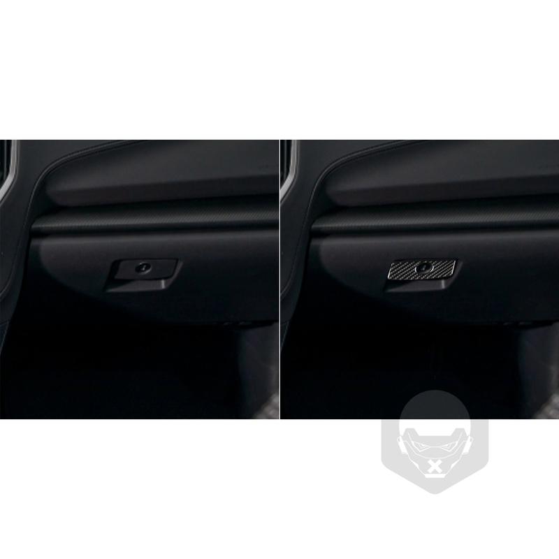 Real Carbon Fiber Car Accessories Glove Storage Handle Panel Cover Soft Sticker For Subaru Impreza 2017- Crosstrek 2018-