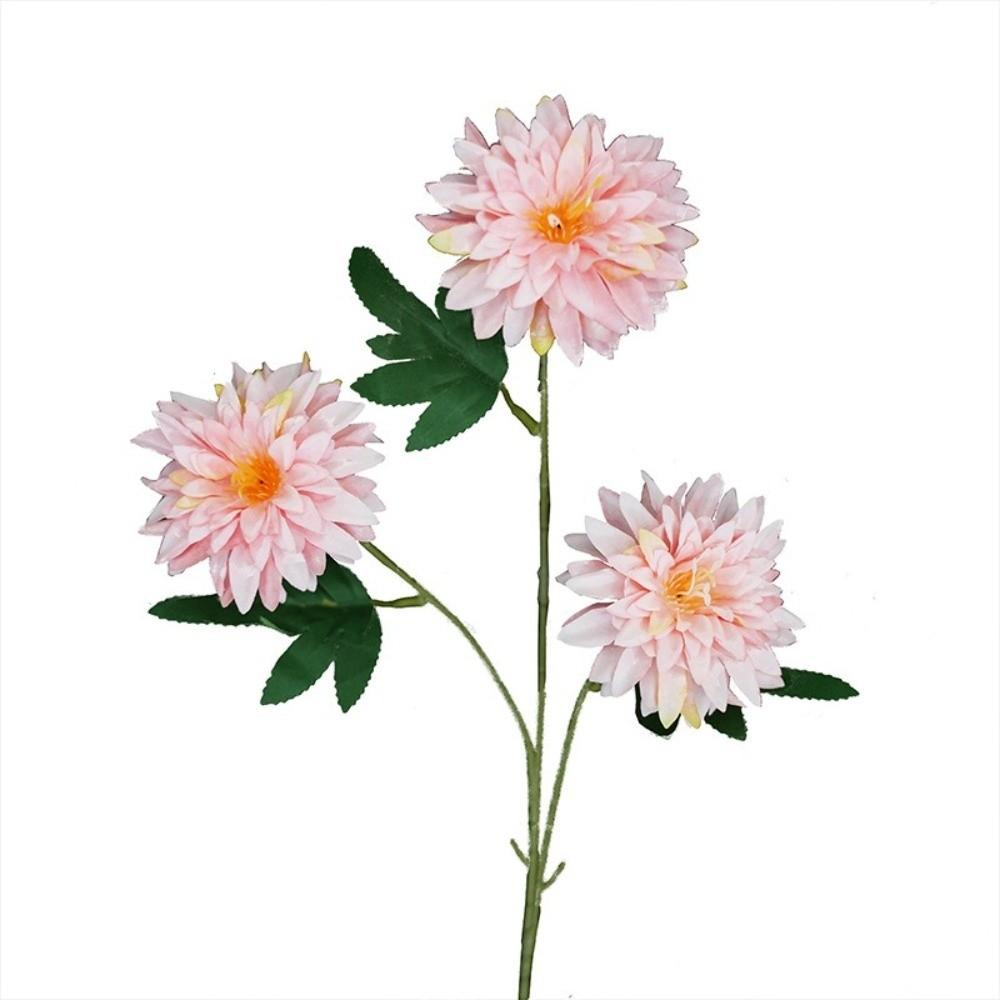 3 Heads Artificial Dahlia Flower 64cm Length Hydrangea Flower Simulation Flowers  Photography Props