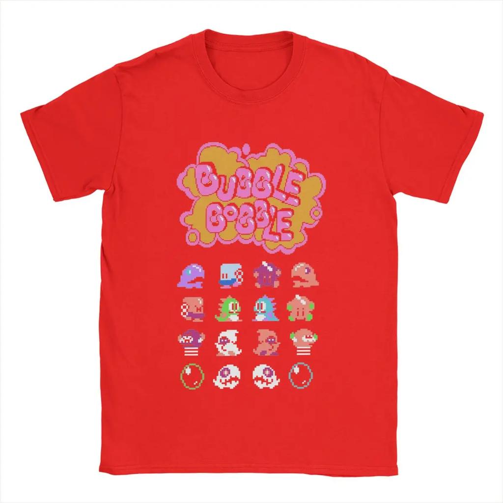 Funny Bubble Bobble T-Shirts Men Round Neck Cotton T Shirt Short Sleeve Tees Party Clothes