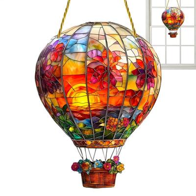 Balon na gorące powietrze Łapacz Słońca Akrylowy Wiszący na Ścianę Kolorowy Wystrój Wystrój Okna Wewnętrznego Wisząca Sztuka do Wewnątrz na Zewnątrz