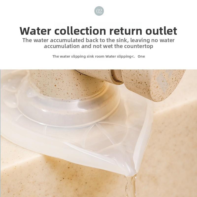 Self Draining Leaf Holder Silicone Kitchen Sink Soap Dish Sponge Tray Counter Caddy Organizer for Dish Soap Dispenser