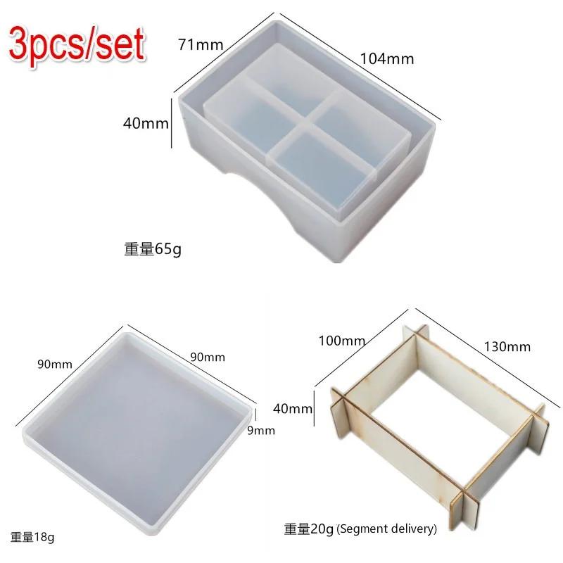 Handmade Molds Diy Coasters Square Coasters Box Holds Mirror Crystal Drop Epoxy Mold for Hand Made Gadgets Accessories Tools