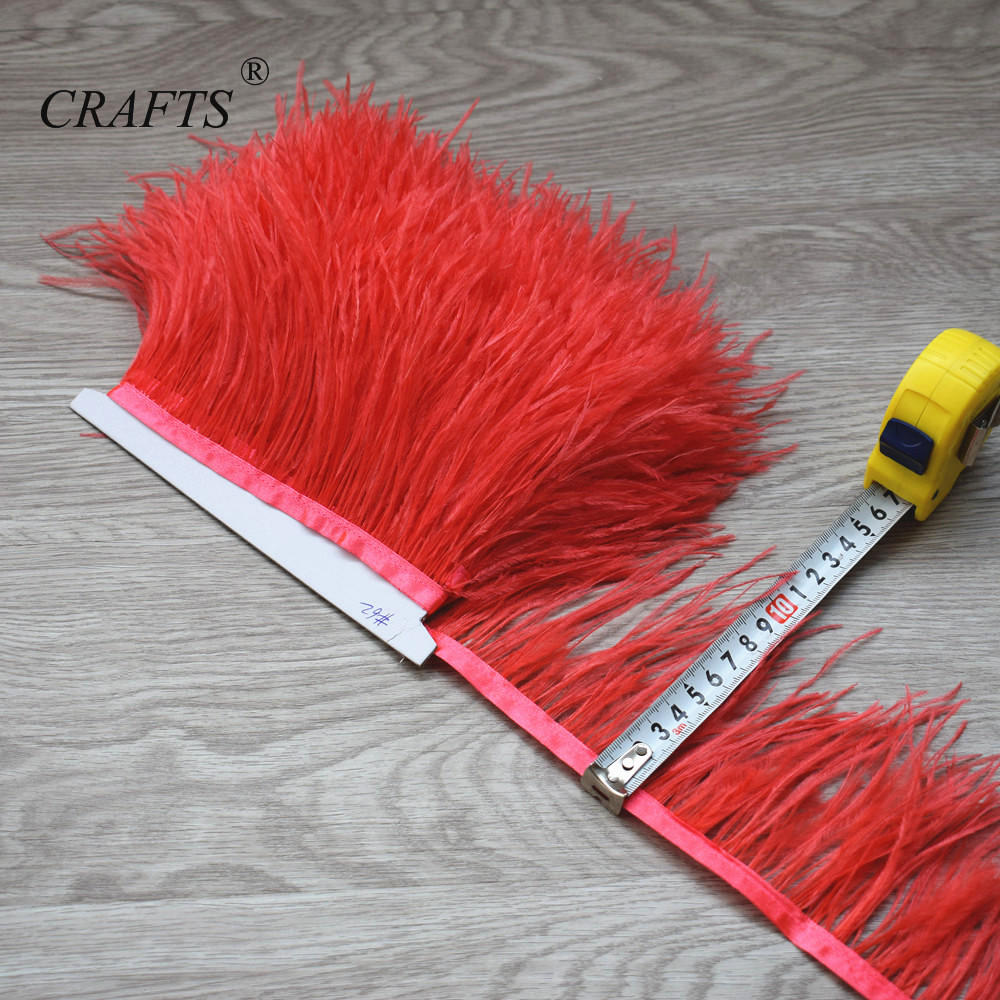 Feather2023 hot! Fluffy and beautiful 5-10M long ostrich hair feather trim cloth sideband 8-10cm wide / DIY sewing clothing accessories