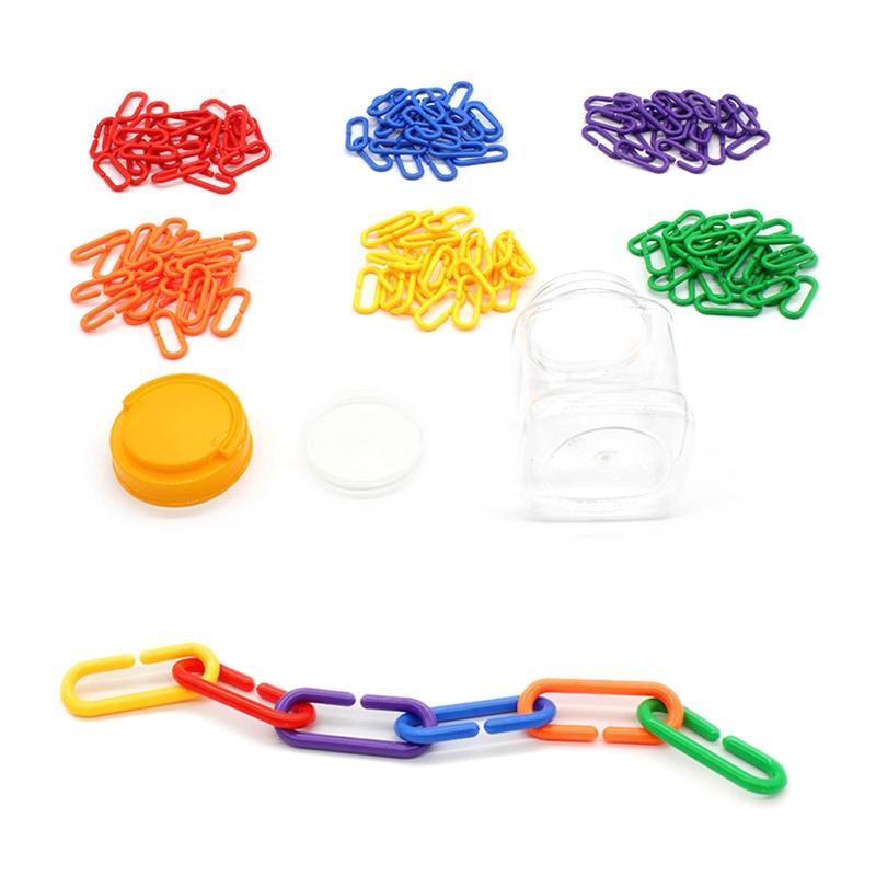 3D Puzzle Geometry Chain Buckle Building Set Toy Learning Teaching Aid Shape Learning Toy Preschool Counting Toys