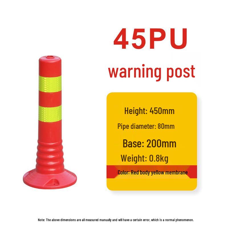 Reflective Elastic Traffic Bollard: PU Anti-Collision Post & Rubber Road Barrier