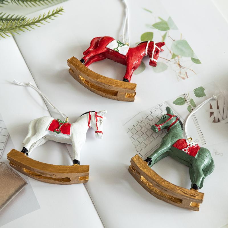 1 st Harts Gung Häst Julprydnad Vintage Stil För Träd Hängande Heminredning Diy Hantverk Samling Gåva Dekoration Hem