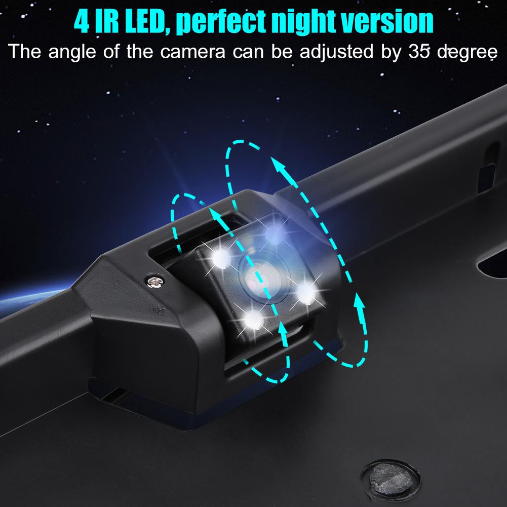 4 IR LED 170 degrees  Wide Angle Car Reaview Reverse Backup Night Vision Camera W  License Plate Frame