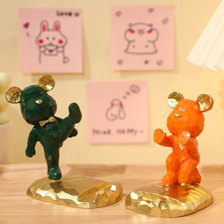 Kreativer Niedlicher Bär Handyhalter Ständer Cartoon Astronauten Bär Handyhalter für Schreibtisch Home Office Schreibtisch Kawaii Zubehör