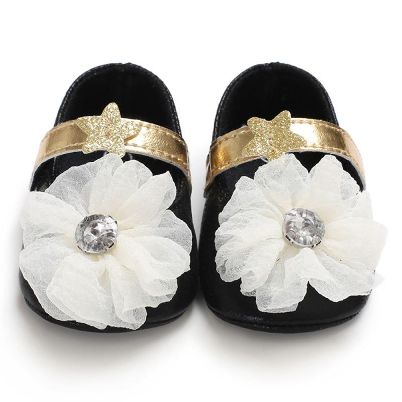 Nette Baby Mädchen Blume PU Prinzessin Schuhe Weichen Boden Anti-skid Frühling Herbst Mode Erste Wanderer Prewalkers