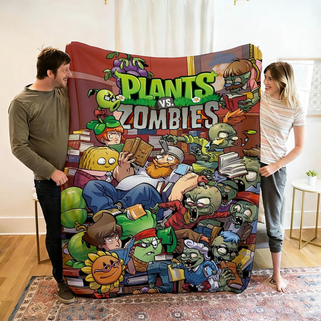 P-Plants Vs Z-Zombi Printed Fleece Throw Blanket Children Warm Soft Blankets for Sofa Bed Cover Blanket Travel Office Gift New