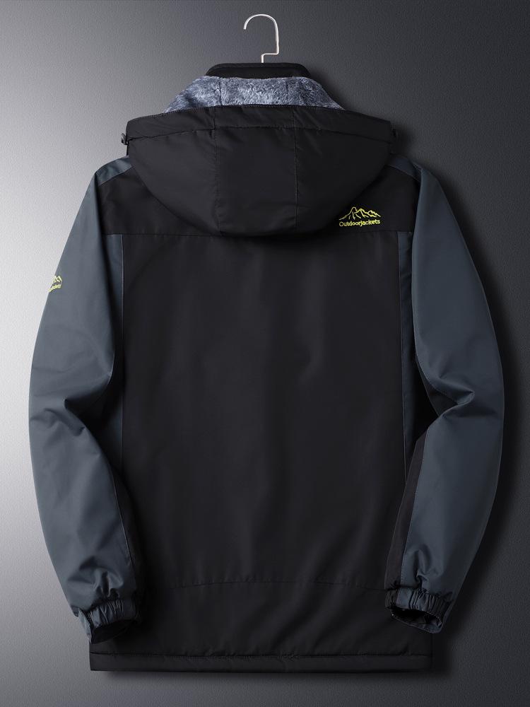 Men's Fleece-Lined Windbreaker: Warm, Thick Cotton Coat for Middle-Aged & Elderly During Autumn/Winter