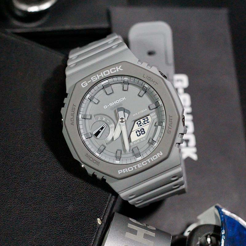 G-SHOCK Earth Tone Retro Dual Display Quartz Watch Men Watches Gray GA-2110ET-8A