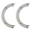 Z Gauge Curved Rail (No Track), R45mm, 180, Set of 2, R091, Model Railroad Supplies