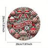 Christmas Metal Sign for Garden Decoration Holiday Round Plaque