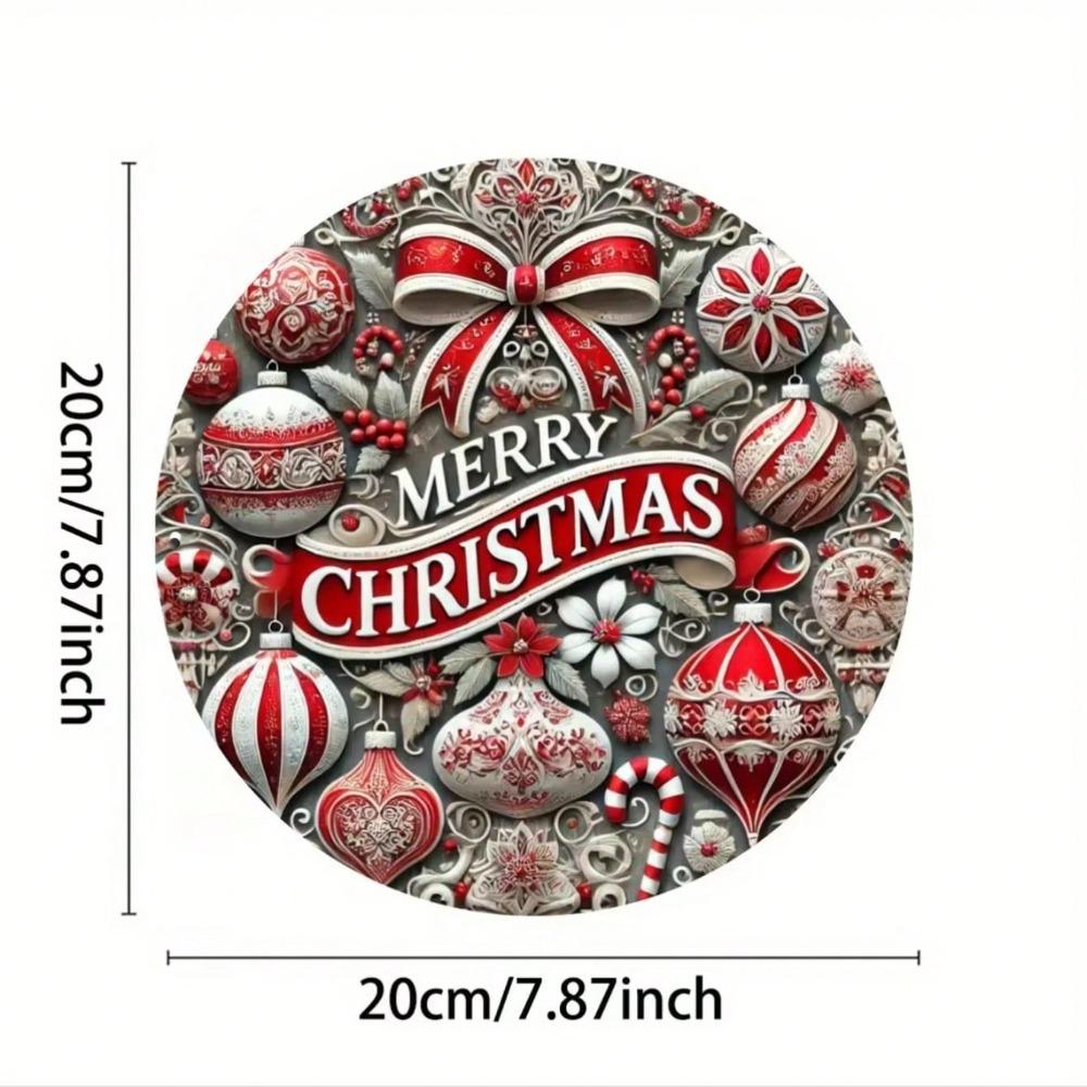 Christmas Metal Sign for Garden Decoration Holiday Round Plaque