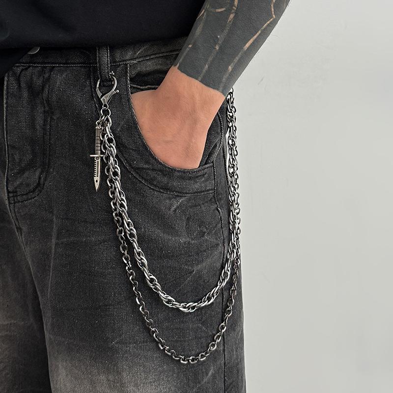 Hiphop Goth Creative Pendant Keychain Waist Belt Men Women Vintage Wallet Trouser Hipster Jeans Chain Jewelry
