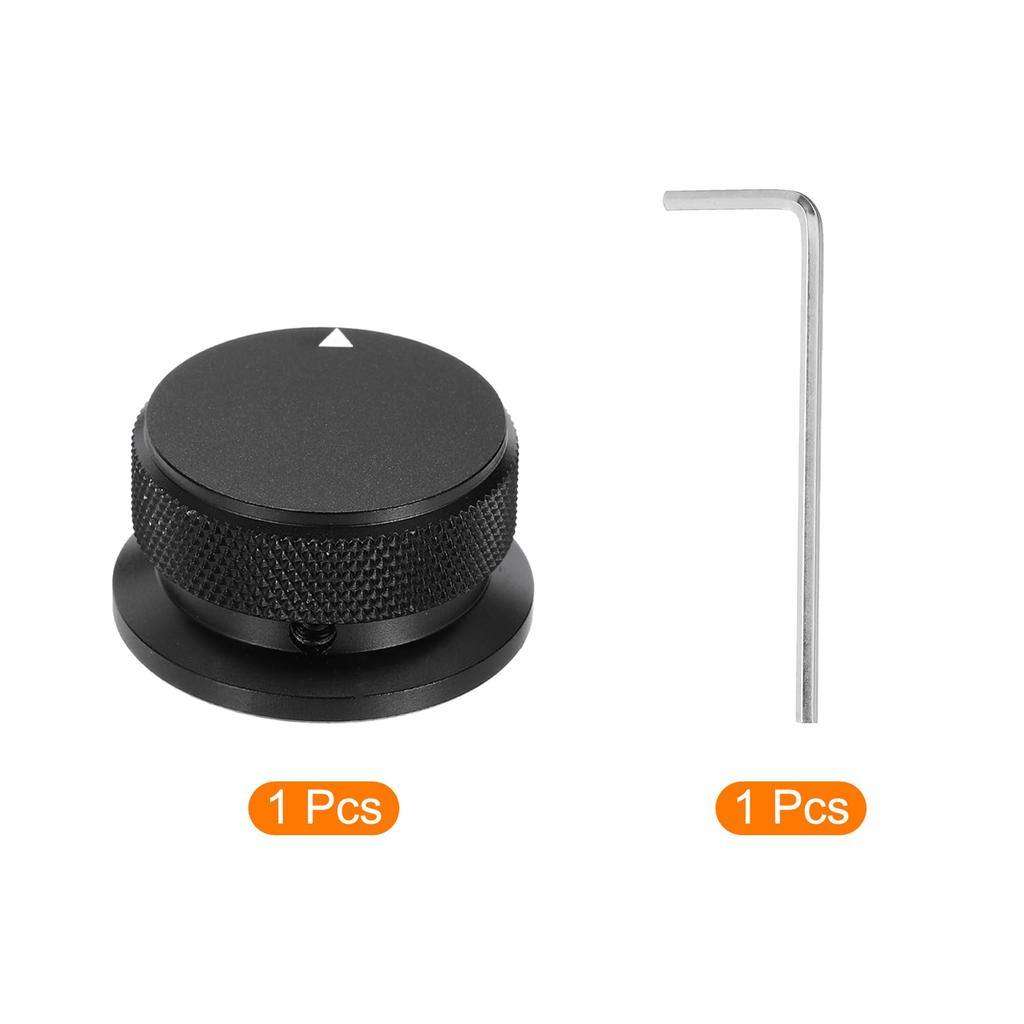 uxcell Aluminum Potentiometer Universal Volume Tone Control Knob with Arrow Indicator for Guitar and Black Knob, 1/4" (6mm) Bass, 13/16",