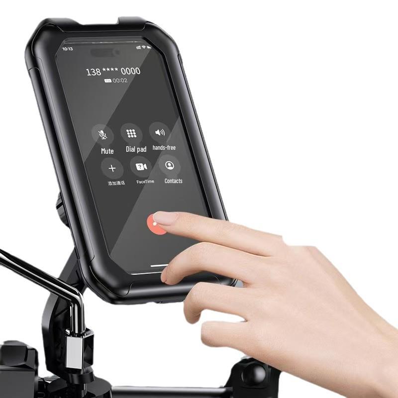 Electric Bike & Motorcycle Phone Holder - Shockproof & Waterproof for Food Delivery Navigation.