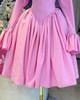 2025 Spring Elegant A-Line Dress: Women's High Waist, Long Sleeve Round Neck with Tie Detail