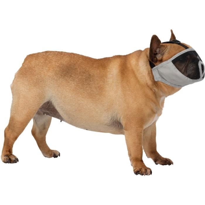 TRIXIE Muselière pour races à museau court en polyester - S : 20 cm - Gris - Pour chien