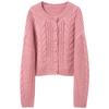 Sancai 2025 Winter Cable Knit Loose Fit Short Cardigan