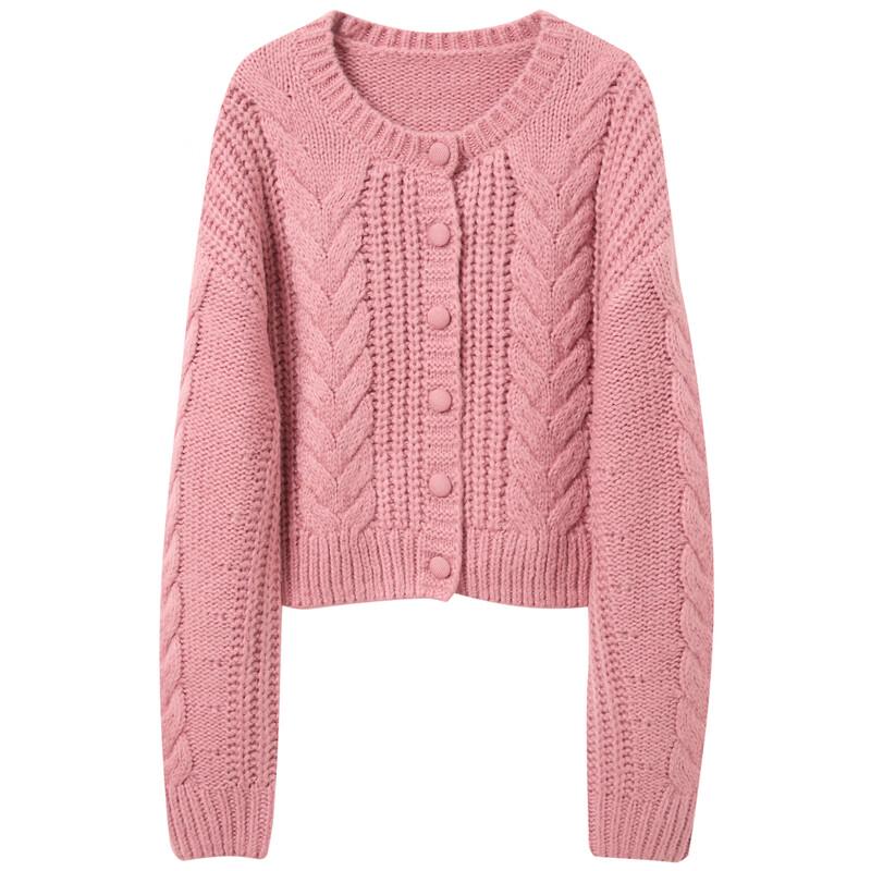 Sancai 2025 Winter Cable Knit Loose Fit Short Cardigan