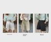 Retro Combed Cotton High Waist Bermuda Shorts - Women's Casual Summer Loose Fit