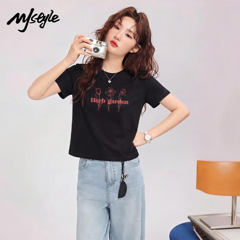 MJ STYLE Women s Round Neck Pure Cotton Short Sleeve T-Shirt 2XL