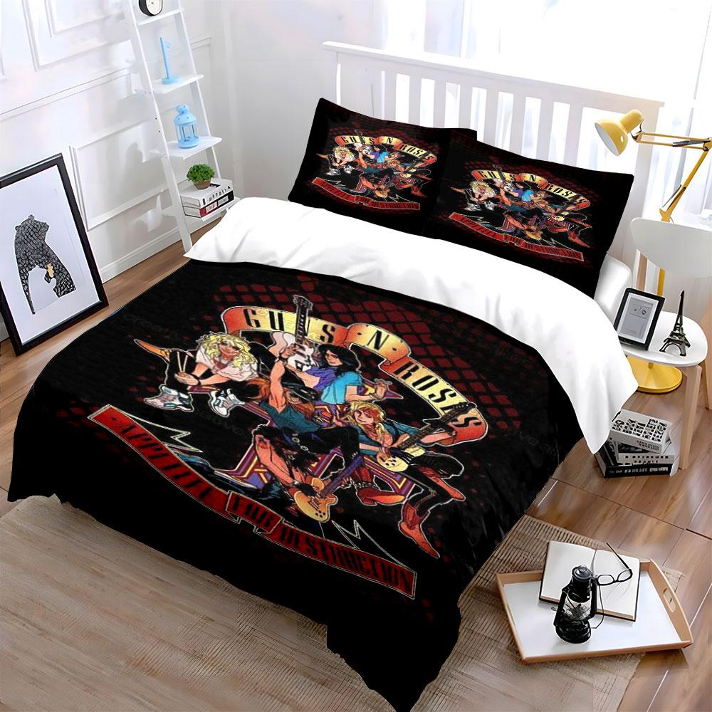 Band members with instruments. Bedding sets Duvet cover sets Duvet covers Pillowcases(1 * Duvet Cover 2 * Pillowcases without duvet insert)