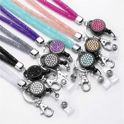 Badges Holder Retractable Lanyard Id Lanyard Name Tag Card Badge Holder Reels Chain Clips Hanging Rope Keychain Necklace Strap