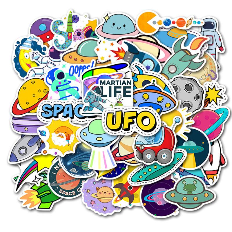 50Pcs Waterproof Planet Sticker For Phone Laptop Skateboard Refrigerator Decal