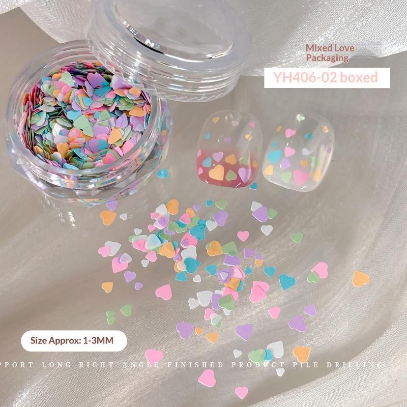 Macaron Nail Art Glitzer Pailletten Niedliche Stern Herz Formen Nageldekoration Für Zuhause DIY Nagelstudio Verwendung