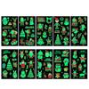 10Pcs Christmas Tattoo Stickers Waterproof Glow-in-the-dark Cartoon Stickers for Kids Festive Party Supplies