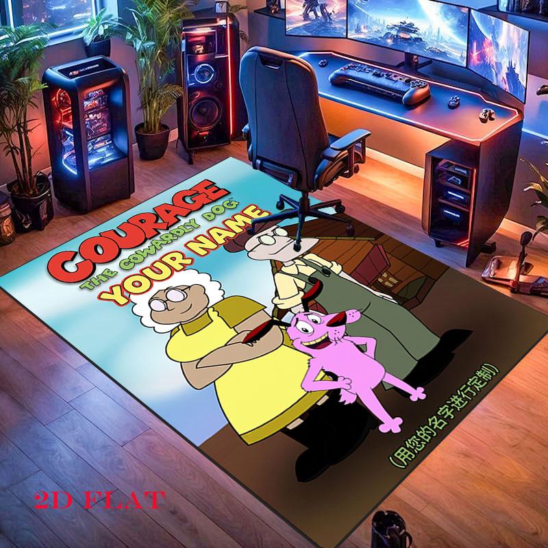 Custom Courage the Cowardly Dog Carpet Rug for Living Room Bedroom Home Sofa Decoration,Kids play Nonslip Floor Mat