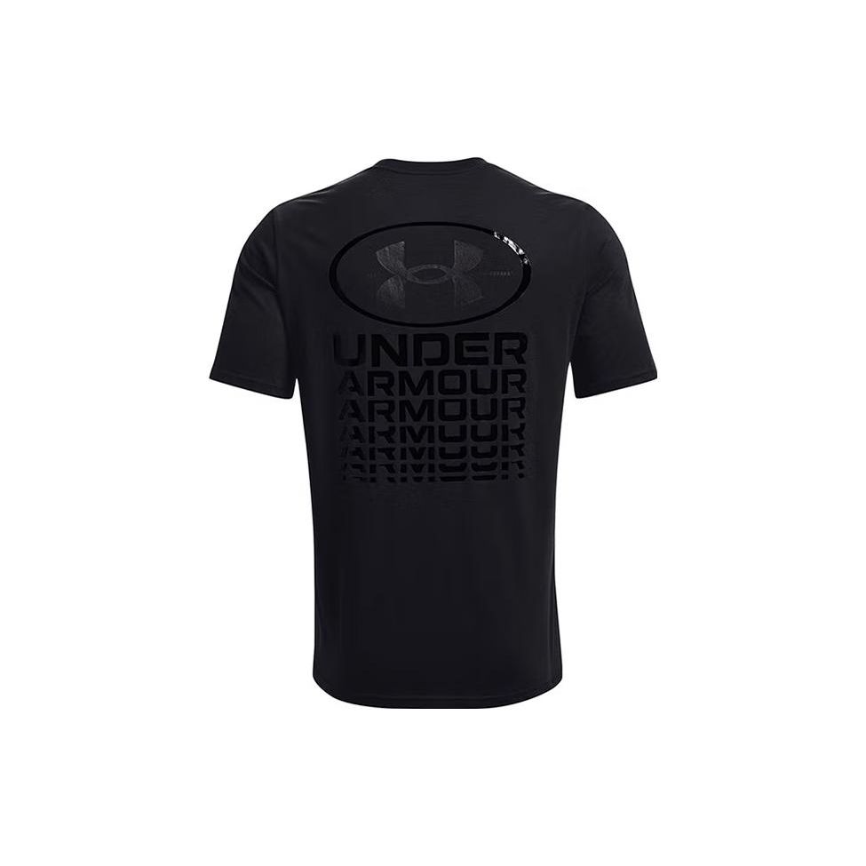 Under Armour Logo Embroidered Short Sleeve T-Shirt Men Tops Black 1371264-001