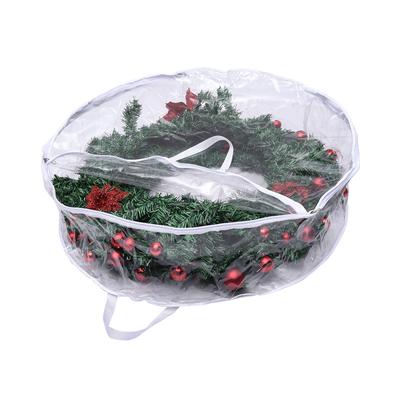 Holiday Wreath Storage Bag Water Proof PVC Transparent Bag for Home Decoration