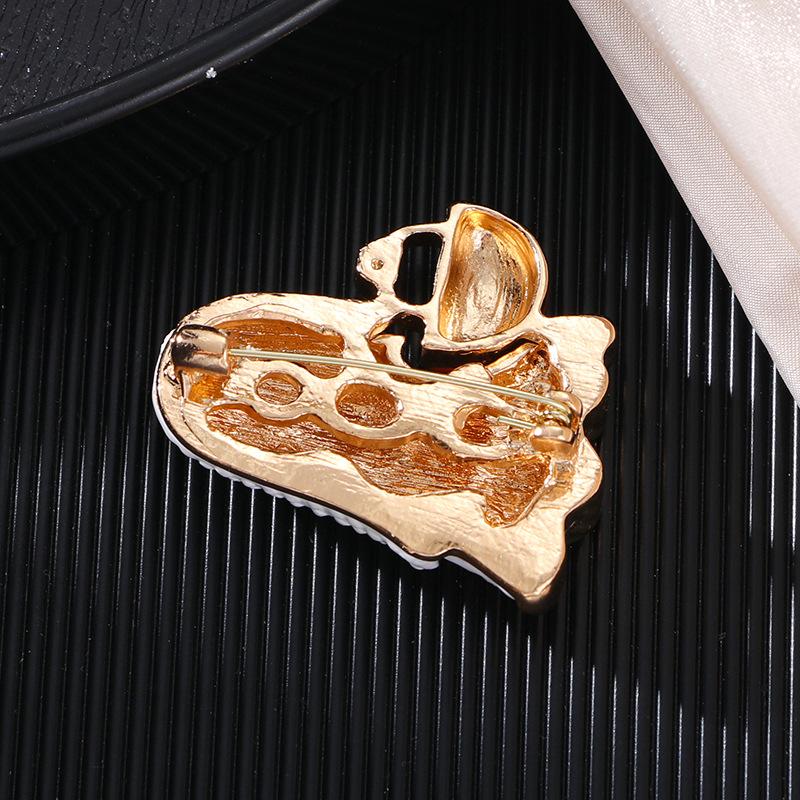 Fashionable Halloween White Spooky Horror Pumpkin Head Fun Holiday Accessory Brooch