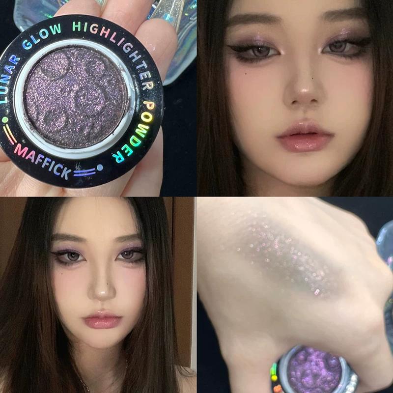 Planet Eyeshadow Metal Polarized Pearlescent Brightening Crystal Shining Highlight Crouching Silkworm Blue Purple Fashion Style Ins Eye Makeup