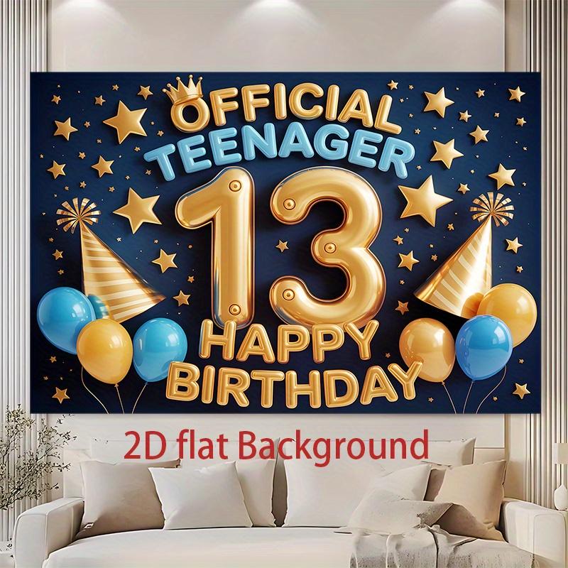 Ein 13. Geburtstag Banner geeignet zur Dekoration von Partys mit dem Thema der Zahl 13 hergestellt aus Polyestermaterial
