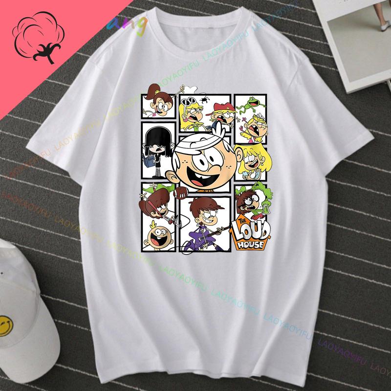 The Loud House Family T Shirt for Men Women Summer Cartoon Graphic Tee Short Sleeve Funny Cool Fashion Cotton Tops