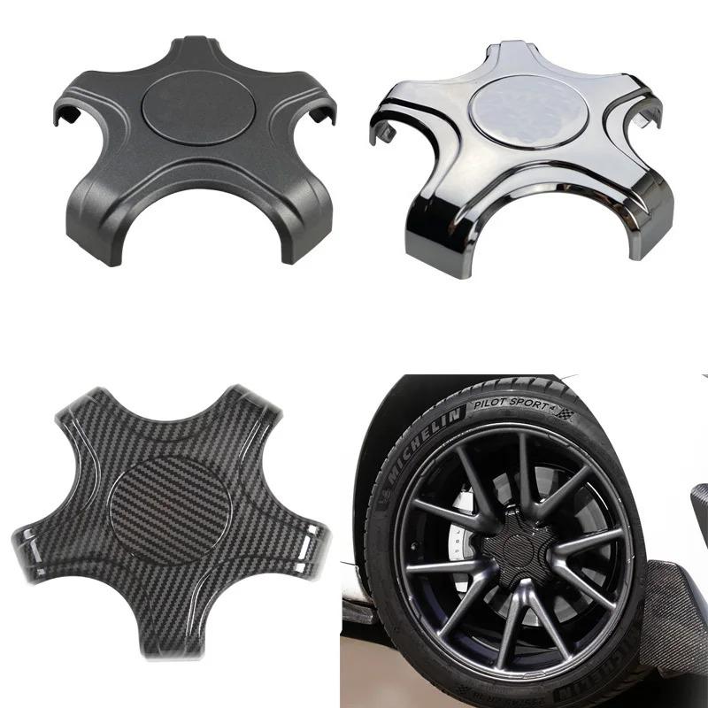 Suitable for Tesla Model 3 Five Claw Type Carbon Fiber Wheel Center Caps Hub Cover Athletic wheel Car original Accessories 4pcs